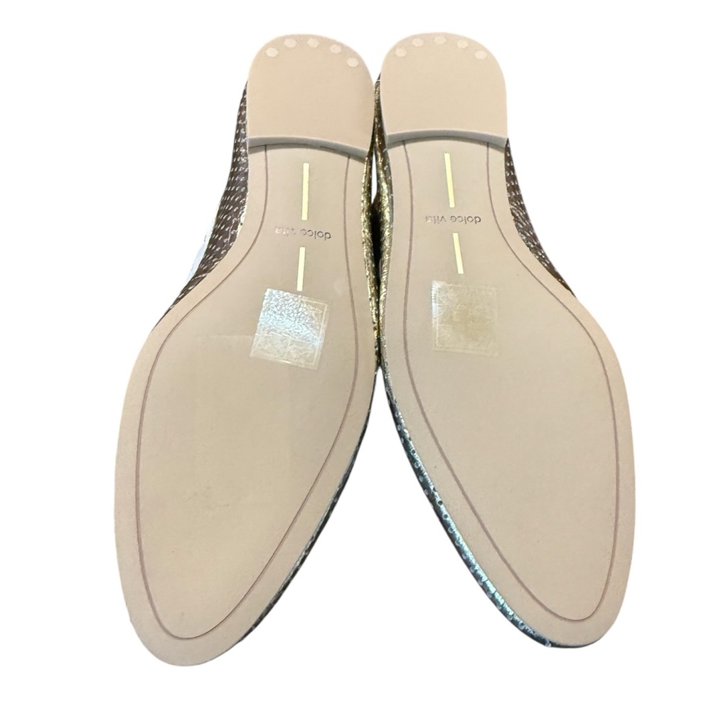 Dolce Vita Lakin Platinum Perforated Leather Loafers Size 7.5 - Picture 9 of 10